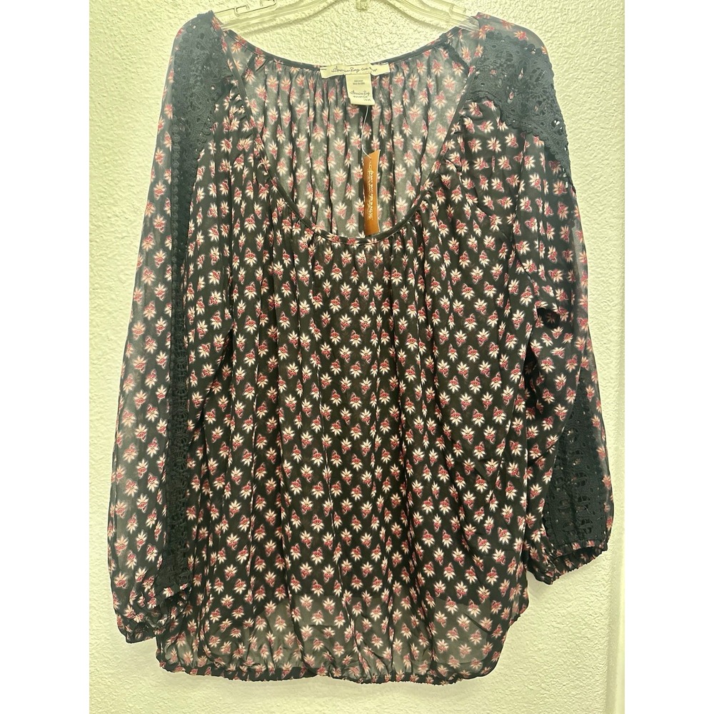 NEW American Rag Peasant Prairie Top Sz 3X Women Floral Flowy Pullover Loose NWT
